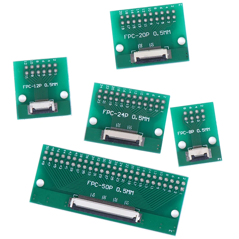 

1PCS 8P/12P/20P/24P/50Pin 0.5mm FFC FPC to DIP 2.54mm PCB Converter Board Adapter Socket Plate Welding With Connector