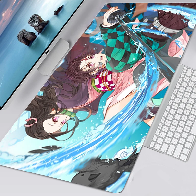 

Mousepad New Custom Computer Desk Mats Keyboard Pad Mouse Mat Kimetsu No Yaiba Anti-slip Laptop Gamer Carpet Table Mat Mice Pad