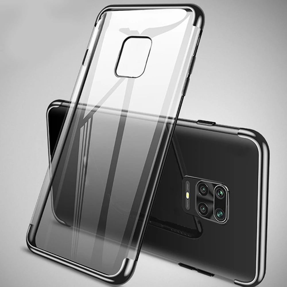 Чехол для Xiaomi Redmi Note 9 Pro прозрачный чехол с покрытием Мягкая силиконовая задняя