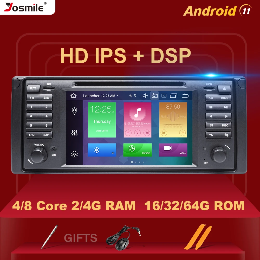 1 din Android 11 автомобильный DVD мультимедийный плеер для BMW X5 E53 E39 радио аудио GPS Стерео