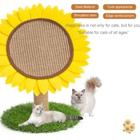 kitten cute sunflower scratch board furniture protect pet health sisal mat claws care cat scratcher toy post