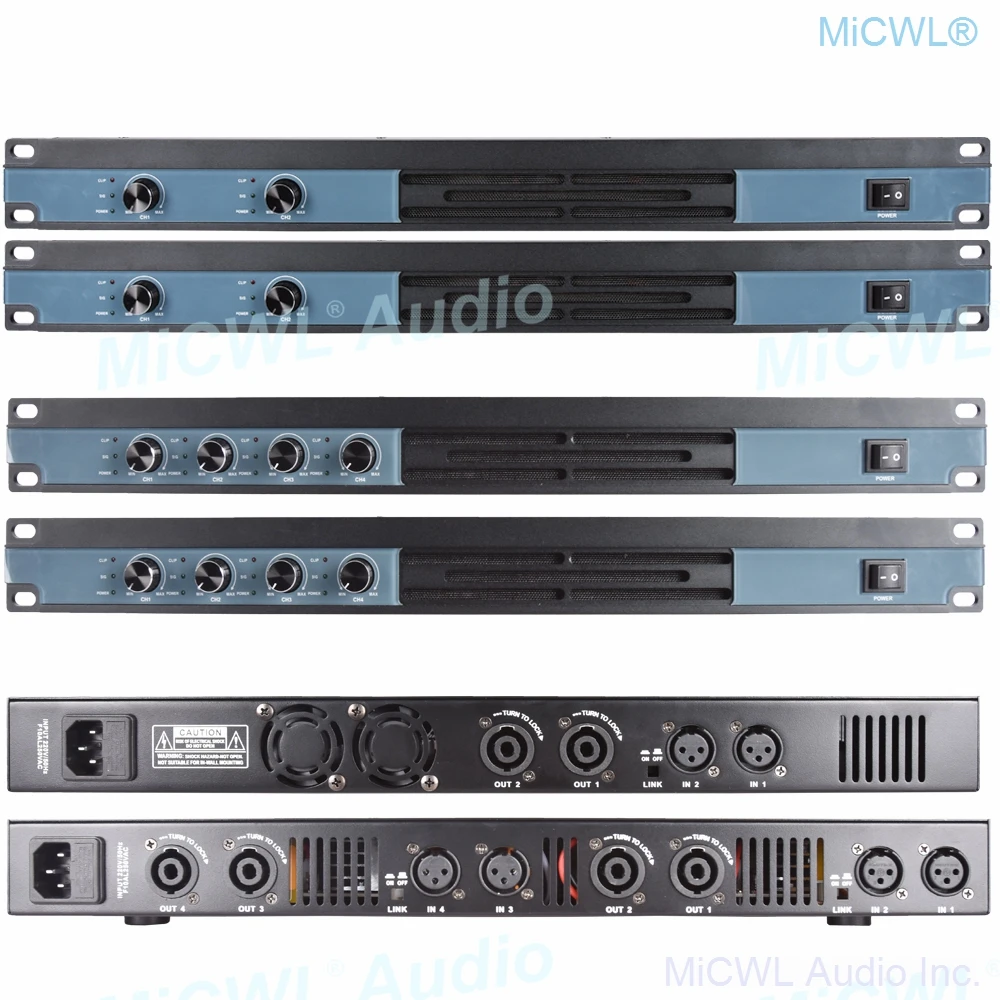 4 канальный цифровой усилитель мощности MiCWL 5200 Вт для караоке сцены студии аудио