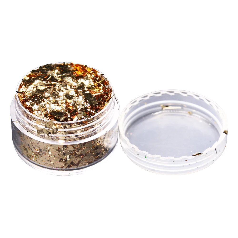 Хлопья с золотыми листьями для украшения ногтей живопись художественное ремесло