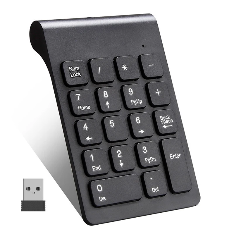 

Small-size 2.4GHz Wireless Numeric Keypad Numpad 18 Keys Digital Keyboard for Accounting Teller Laptop Notebook Tablets