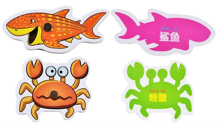 Деревянные магнитные игрушки для малышей 32 шт. игрушка-рыба Обучающие