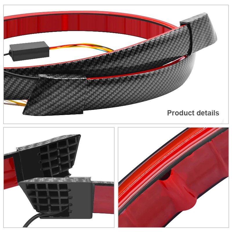 EURS 1 шт. автомобильные аксессуары 2 м углеродное волокно светодиодный спойлер