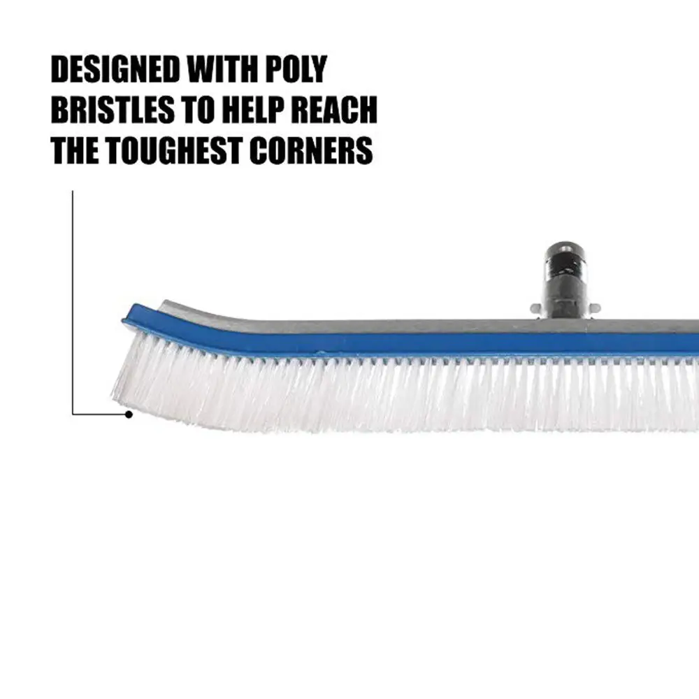 

18 Inch Aluminum Swimming Pool Brush Cleaning Tools Wall Floor Brush Nylon Bristles Cleaner Broom Swimming Pool Spa Tool