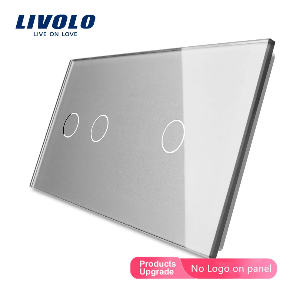 Livolo Luxury4 цвета жемчужное стекло, 151 мм* 80 мм, стандарт ЕС, двойная стеклянная панель VL-C7-C2/C1-11, только панель, без логотипа
