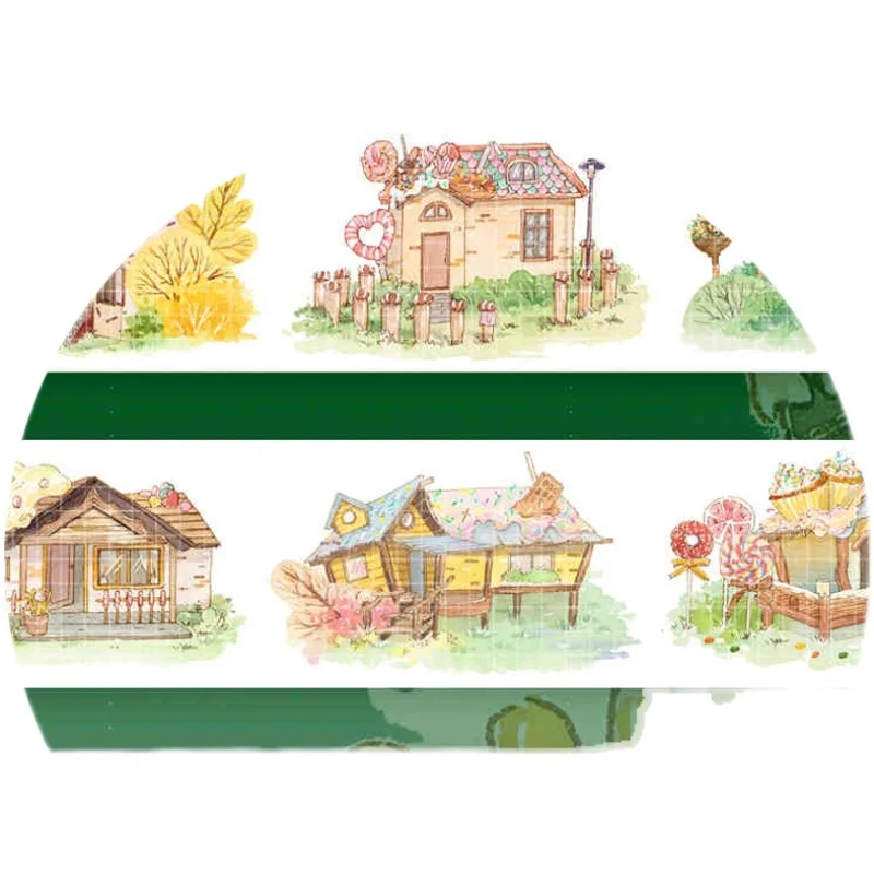 

2 Meter Roll Qingtian Village Paper Masking Tape Garden House Landscaping Planner Journal Collage Decoration