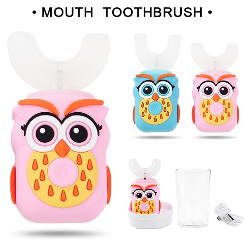 

Kids Electric Toothbrush, Children's Ultra Sonic Toothbrush U- Shaped Brush Head A0NC