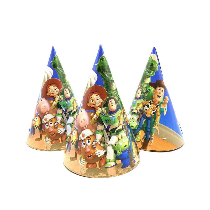 hat-6pcs Игрушка "Дисней" История тематические тарелки чашки, ребенок, душ скатерть салфетки флаги украшения мальчиков сувениры посуда набор для дня рождения баннер - Цвет: hat-6pcs