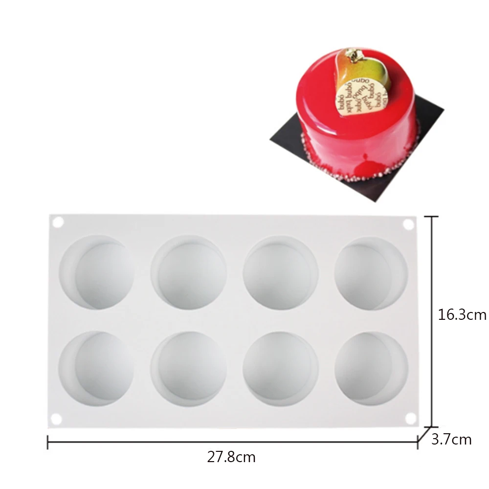 8 Continuous Round Cylinder Column Silicone Mold Suitable for Mousse Cake 3D Bake DIY Dessert |