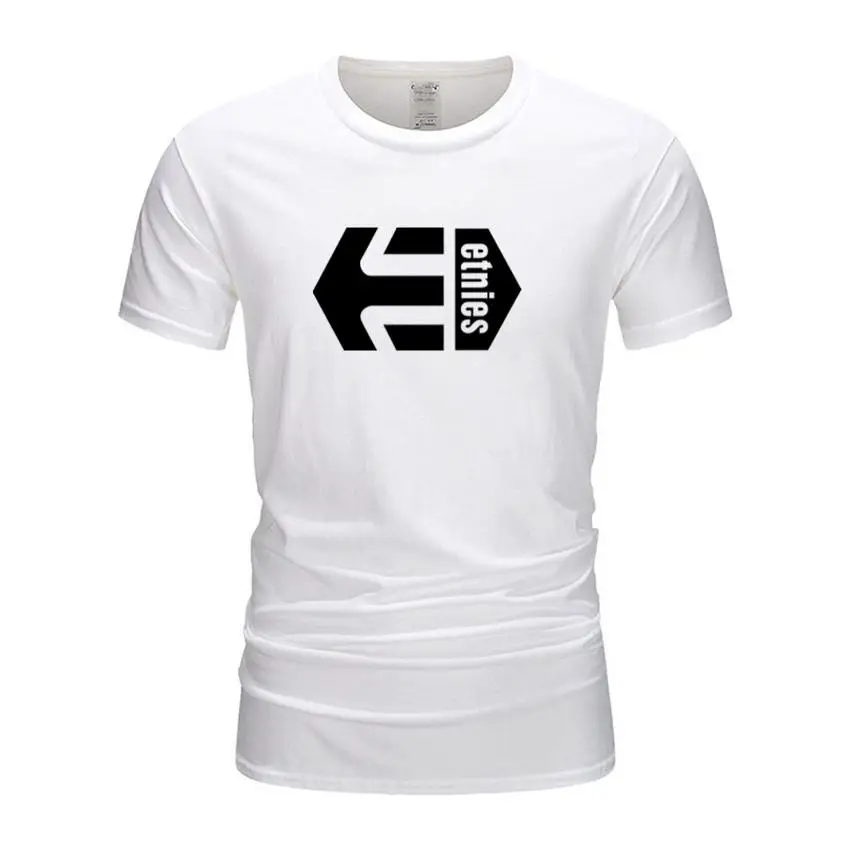 Новая Однотонная футболка Etnies Мужская из 100% хлопка черная и белая летняя для