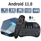 ТВ-приставка Transpeed Android 11 A95X F4 RGB светильник Amlogic S905X4 двойной Wifi 8K 3D 16G 32G 64G 128G Быстрый ТВ приемник медиаплеер