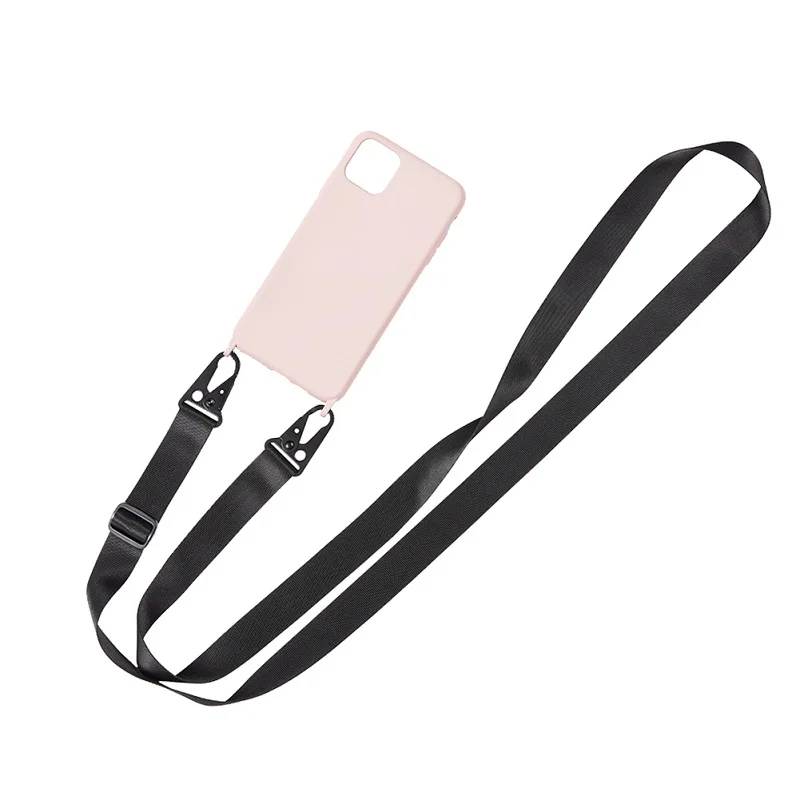 

Case Necklace Lanyard Shoulder Rope Cord Clear Liquid Silicone Phone Cover for iPhone XR XS MAX X 7 8 plus Phone 11 Pro Max