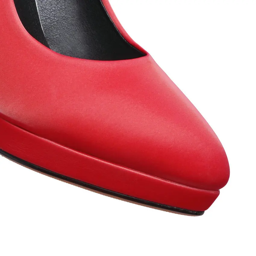 Женские туфли-лодочки QUTAA на платформе с пряжкой тонком высоком каблуке острым