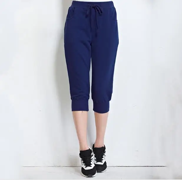 2020 свободные летние женские штаны шаровары длиной до икры размера плюс черные