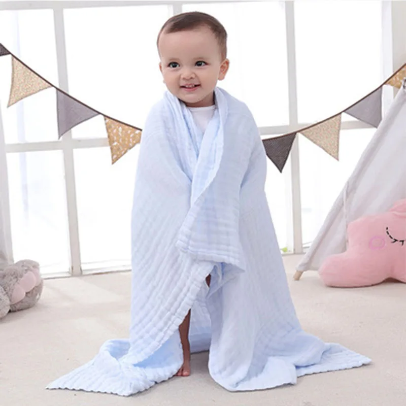 100%cotton Class A baby 6-layer Baby bath towels children's gauze newborn cotton baby supplies plain quilt towels bath towel