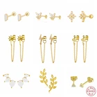 S925 браслеты бабочки из серебра высшей пробы бабочка Lightning под змеиную кожу Пирсинг Серьга pendientes плата 925 цепь кисточкой серьги-гвоздики CZ изысканные украшения