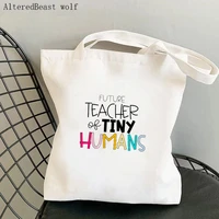 women shopper bag future teacher printed kawaii bag harajuku shopping canvas shopper bag girl handbag tote shoulder lady bag