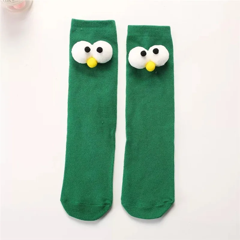 8 Baby Cotton Long Socks Toddler Colorful Cute Cartoon 3D Big Eyes Sock Kids Solid Color Socks Spring Autumn Fashion Kids Gift - Цвет: 8