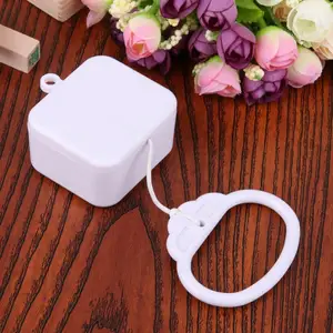 1 pcs Plastic Pull String Clockwork Cord Music Box White Baby Infant Pull Ring Music Box Kids Bed Be in India