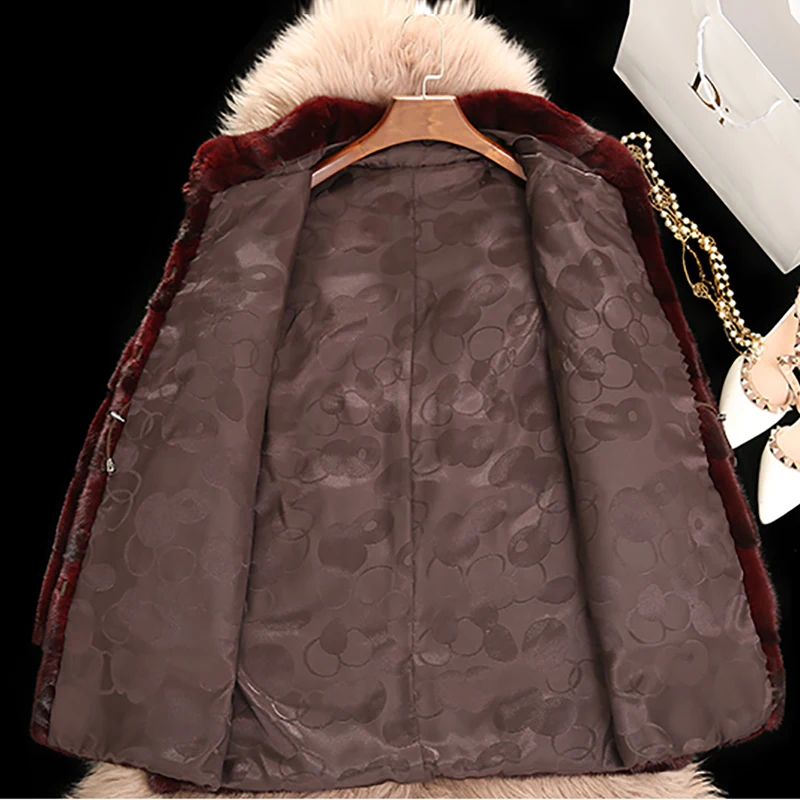 

2020 winter new whole mink fur coat women's long section fashion generous collar collar mink fur coat