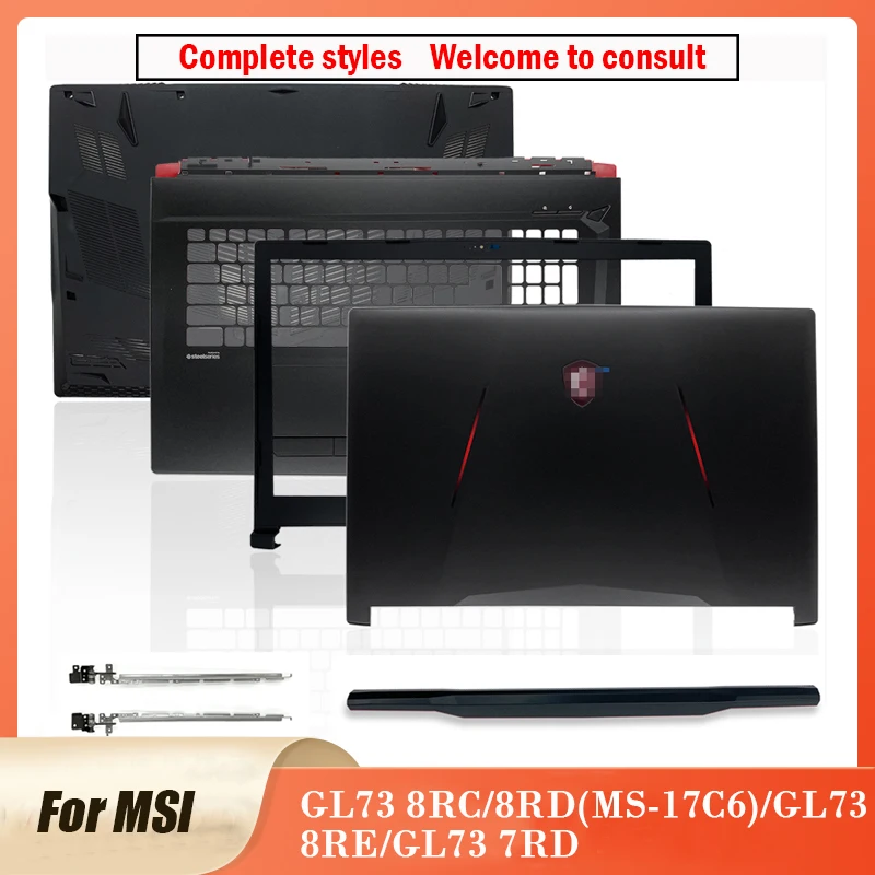 

Новинка, металлический чехол для ноутбука MSI GP75, задняя крышка для ЖК-экрана серии MS-17E2, передняя рамка, петли, Упор для рук, черный чехол