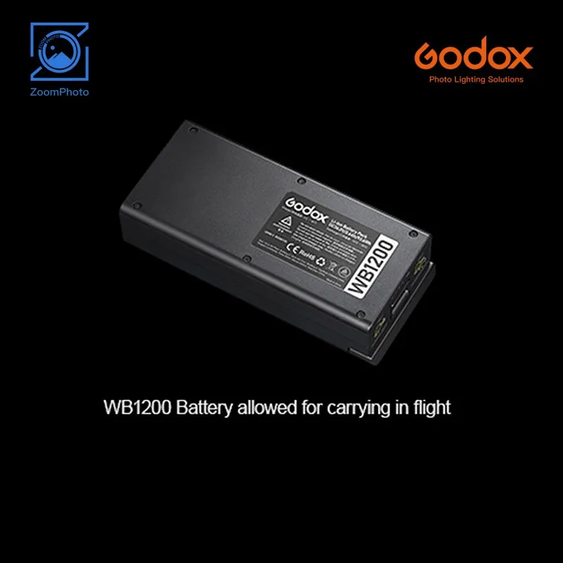 Godox WB1200 2600MAh Battery Photography Accessory For Godox AD1200Pro TTL Power Pack...