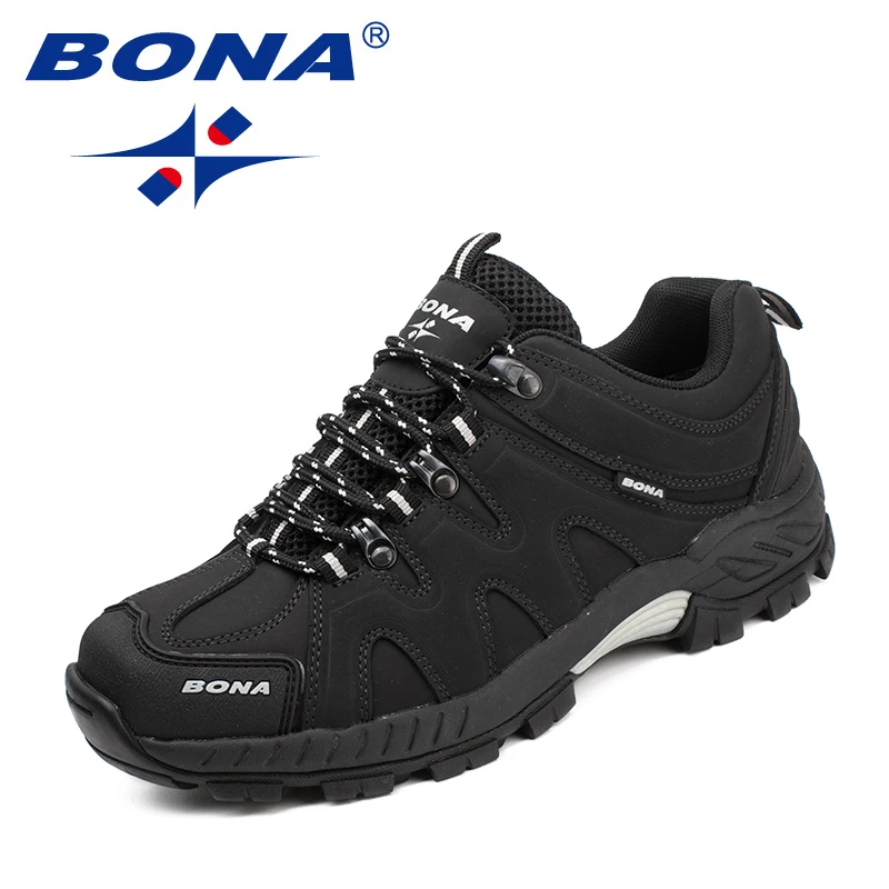 BONA Winter Hiking Shoes For Men Anti-skid Waterproof travel Boots Man Sport Shoes Outdoor Jogging Trekking Lace Up Sneakers