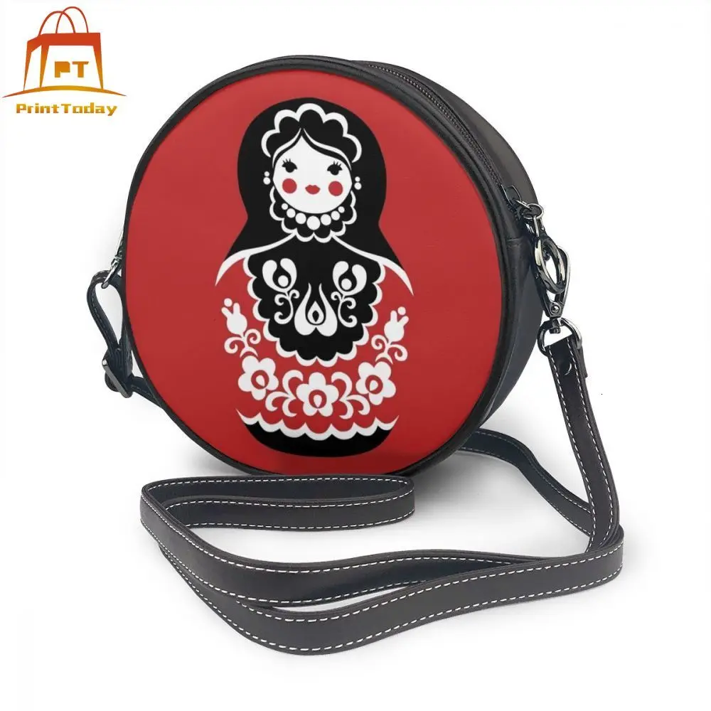 Матрешка сумка через плечо кожаная тренд для покупок женские сумки мини круглый