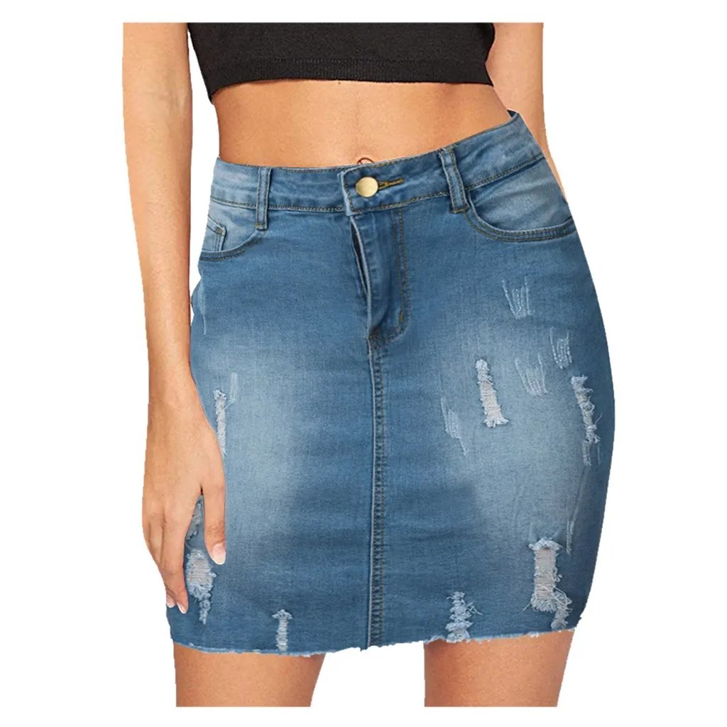 Женская модная юбка новая весенняя Короткая Повседневная Однотонная синяя с