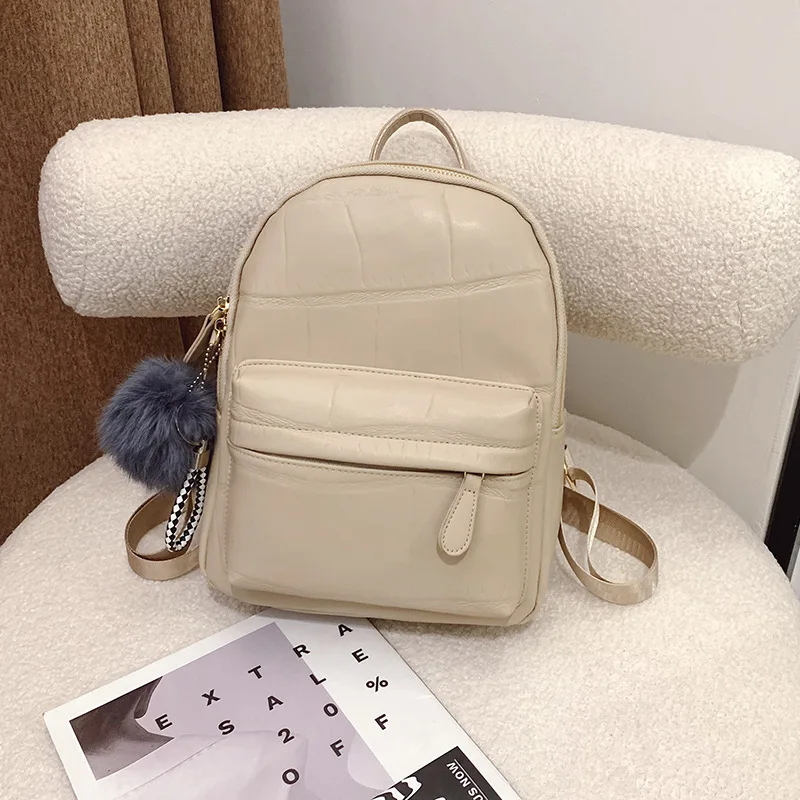 

College style women's bags in the spring of 2021 new wave Korean fashion backpack texture travel wild large-capacity bag