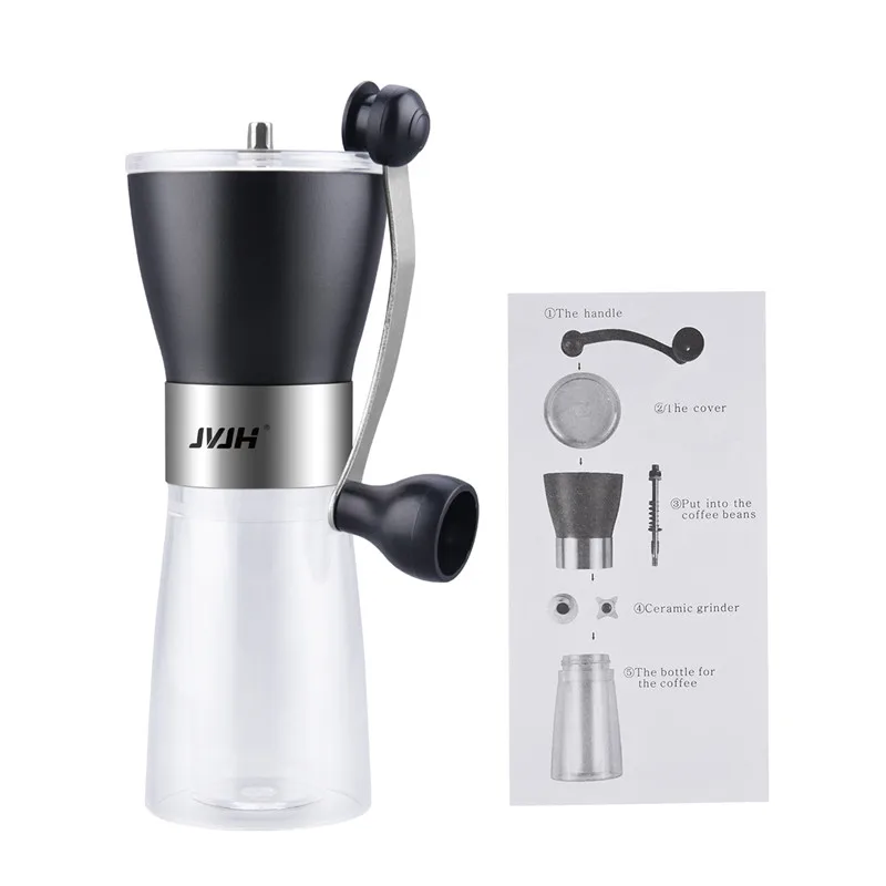 

Jvjh Manual Coffee Mill Stainless Steel Handmade Coffee Bean Grinder Coffee Milling Ceramic Grinding Beans Coffee Making Tool