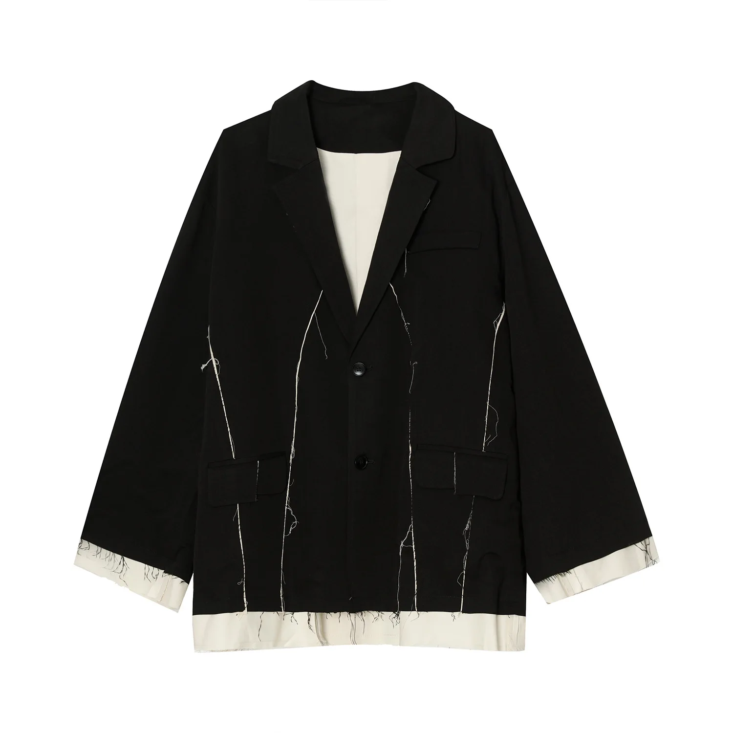 

MTL men's clothing | 2021 autumn new product dark black contrast rough edge loose casual suit