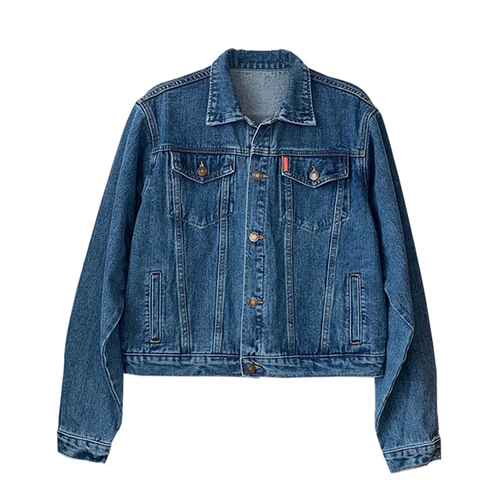 

Denim Jacket Women Coat 2021 Spring Outwear New Loose Hong Kong Style Casual Jacket Boyfriend Style Top Casual Simple