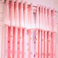 korean princess girl embroidery love cotton and hemp curtains for living dining room bedroom