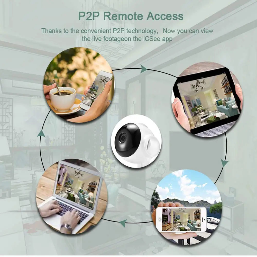 Домашняя камера видеонаблюдения YUNSYE беспроводная Инфракрасная с функцией