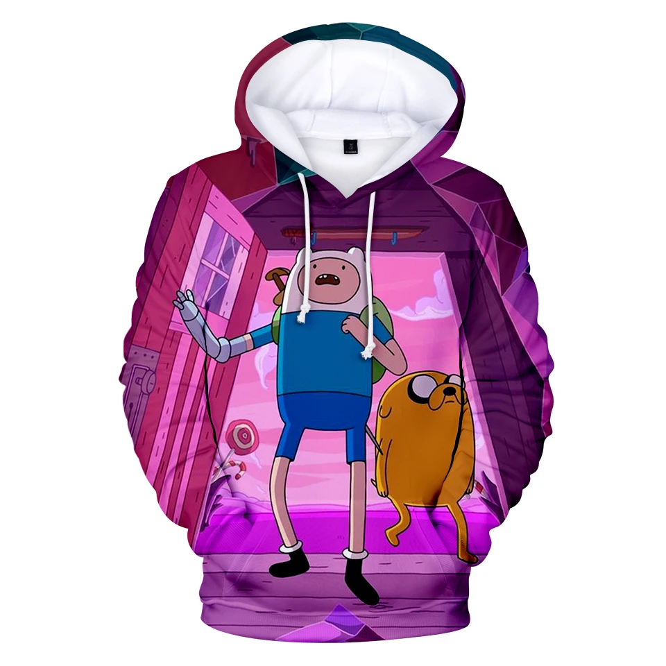 Толстовка с 3D лицом Финна и Джейка из мультфильма Приключения времени|Мужские