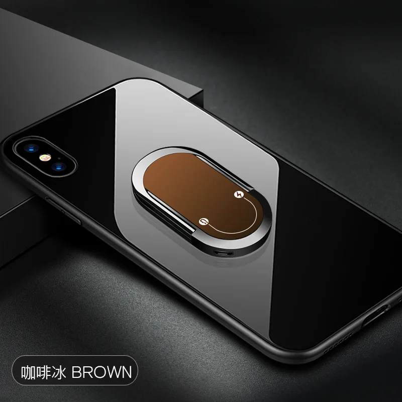 brown 2 в 1 USB прикуриватель магнитный держатель телефона в автомобиль стенд авто зарядное устройство кольцо клип сотовый телефон кронштейн для IPhone samsung huawei - Цвет: brown