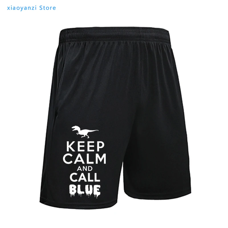 

Keep Calm And Call Blue Letter Dinosaur Printed Sweatpants Men Summer Sports Shorts Male Running Pants T249