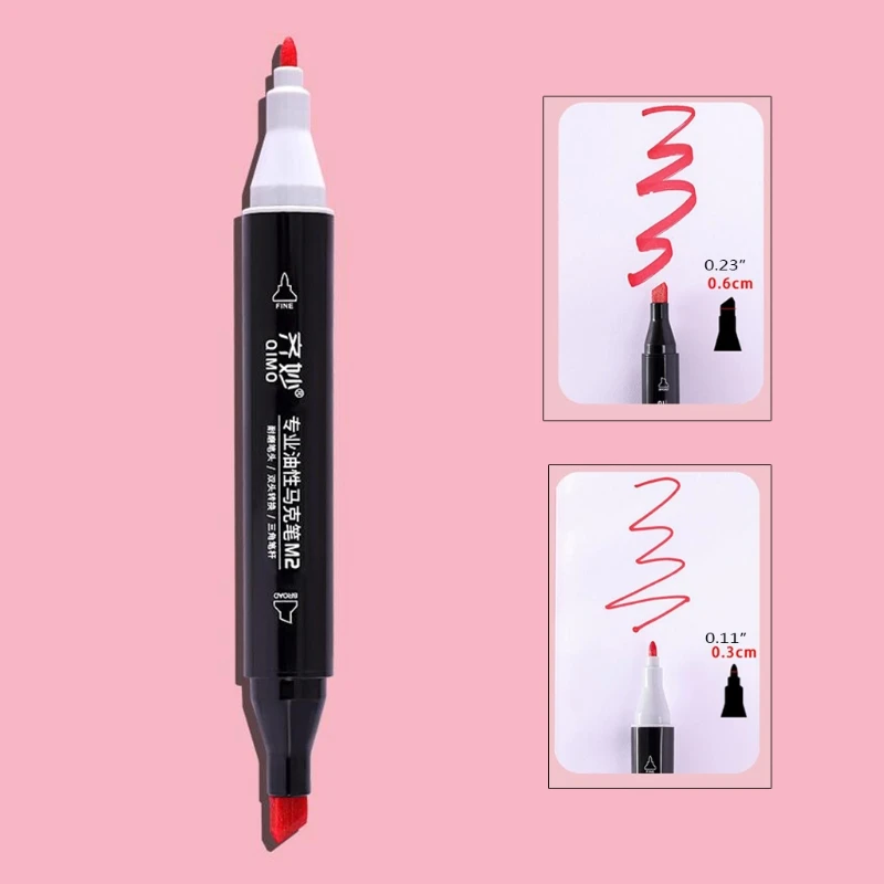 

Dual Tip Art Marker Pens Set Fine Liner Watercolor Oily Drawing Paining Brush