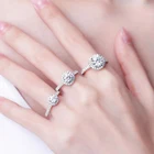 Женское кольцо из серебра 100% пробы с муассанитом 2 карата