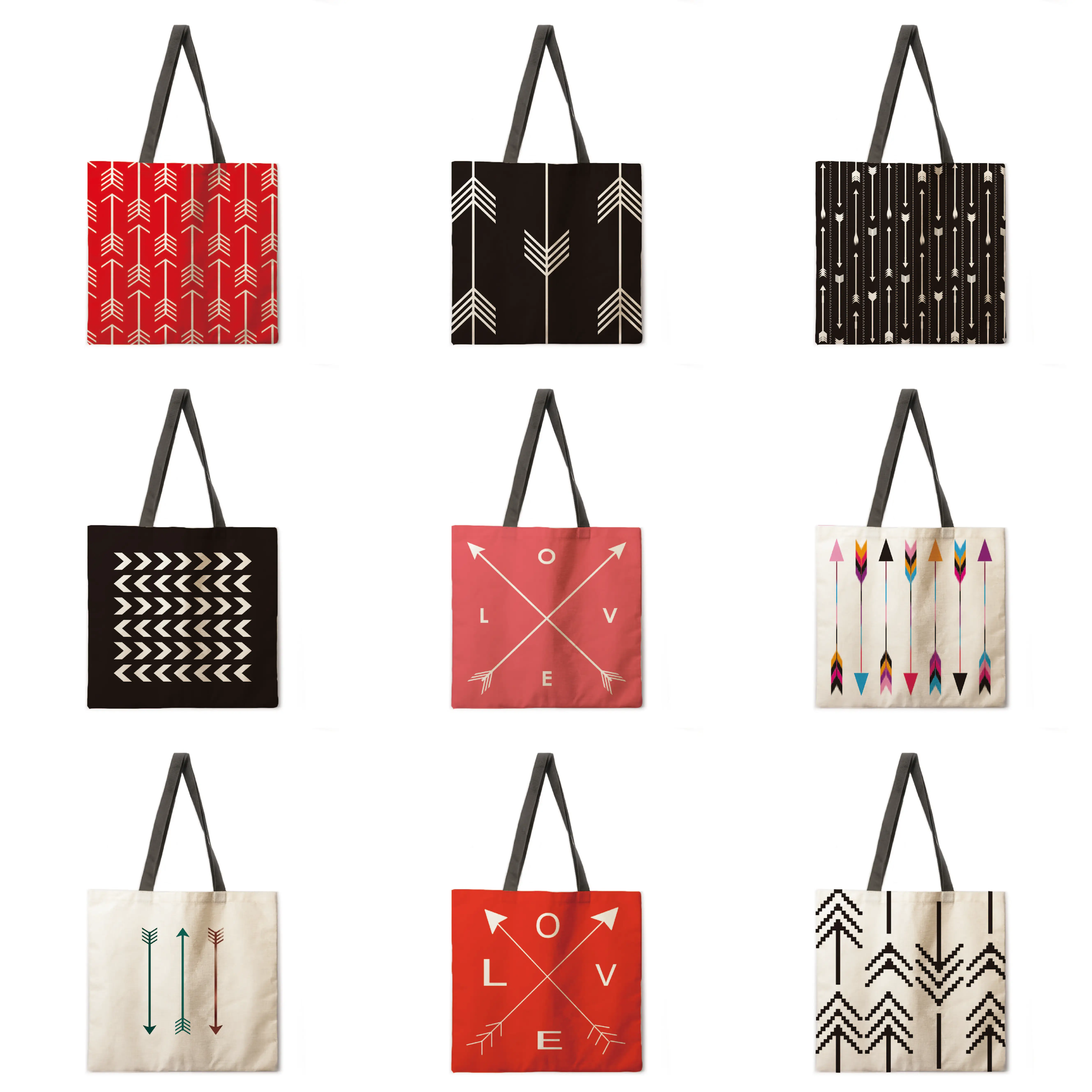 Складная сумка для покупок Геометрическая Сумка с принтом стрелы женская на