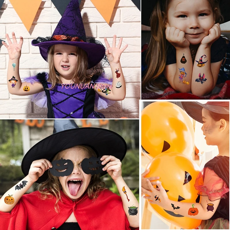 

10pcs Halloween Temporary Tatoo Sticker Waterproof Fake Tattoo Tattoos Hand