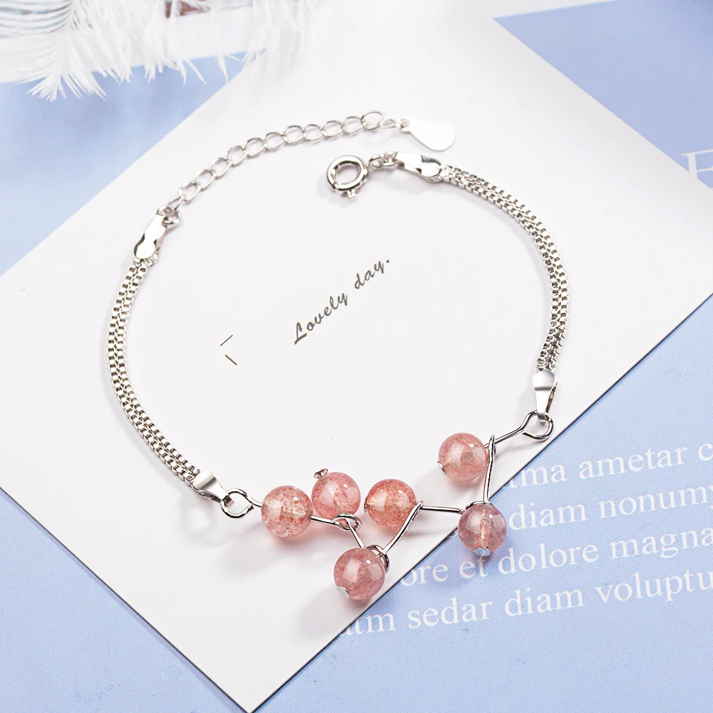 S925 Серебряные браслеты высокого качества для женщин с двойными прочными