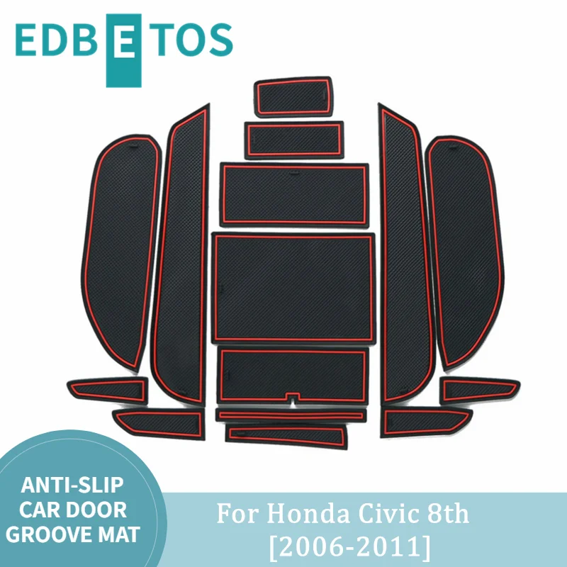 

Door Mats Gate Slot Mat Cup Pads Center Console Liner Accessories For Honda Civic 8th Gen 2006 2007 2008 2009 2010 2011