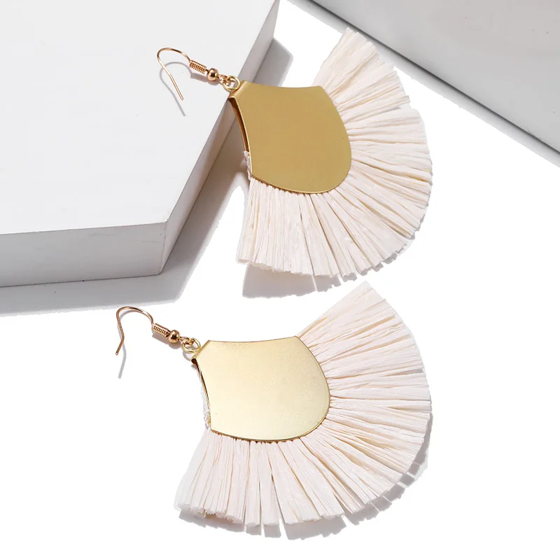 Серьги с кисточками в богемном стиле винтажные этнические большие