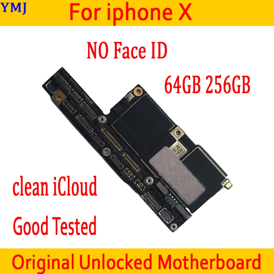 Для iphone X Оригинальная разблокированная материнская плата с/без лица ID с полным