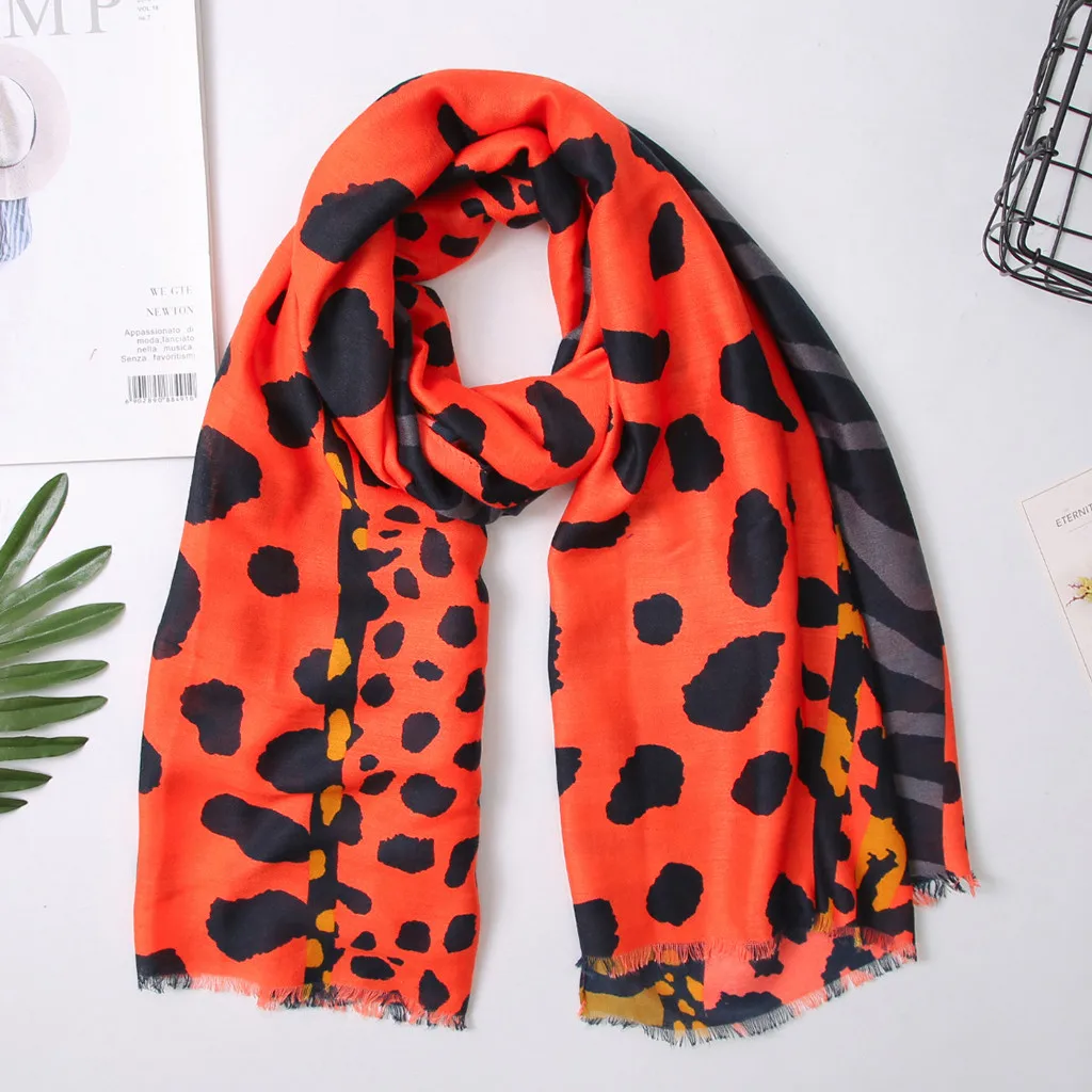 

Scarf Women Shawl Autumn Leopard Pattern Print Scarves Scarf Fashion luxury brand Bufandas Invierno Mujer accesorios mujer A50